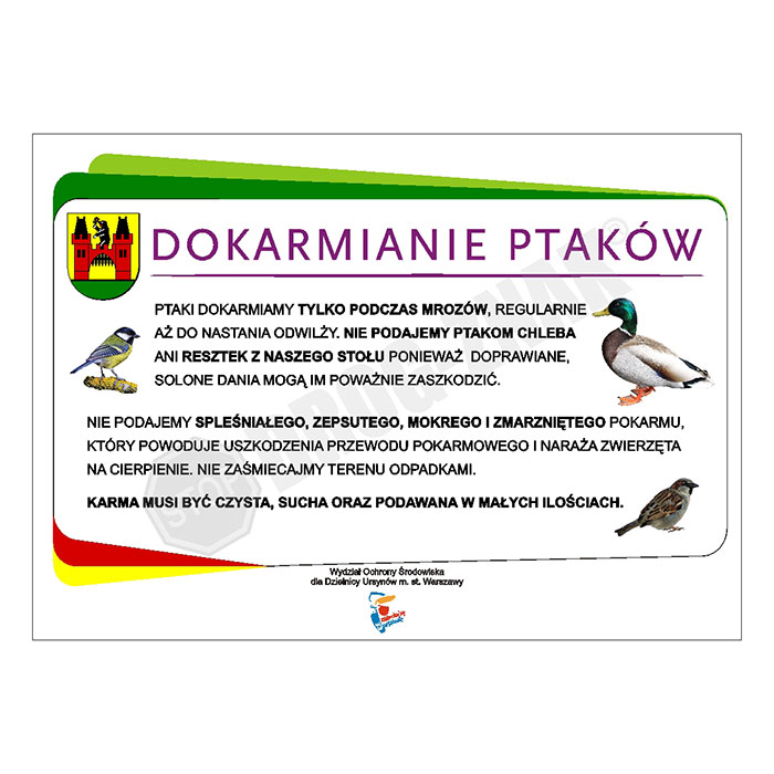 Tablica "Dokarmianie ptaków" (wzór14)