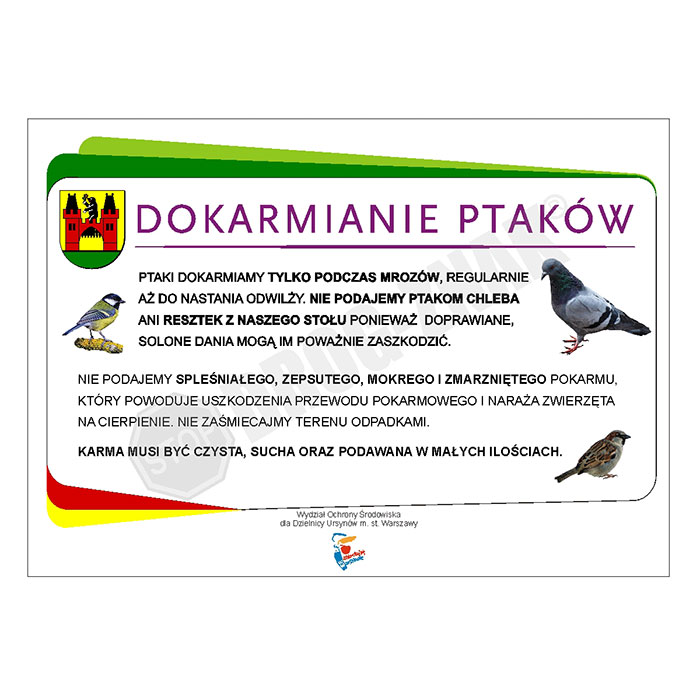Tablica "Dokarmianie ptaków" (wzór15)