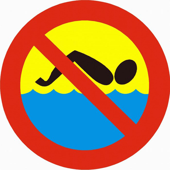 Znak zakazu „kąpiel zabroniona”